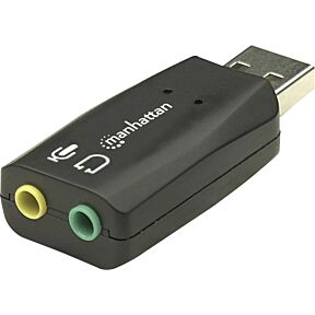 Hi-Speed USB 3-D avdio adapter , zunanja zvočna kartica , v črni barvi