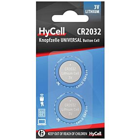 Gumbna baterija CR2032 3V 200mAh litijeva (2 kos) HyCell 