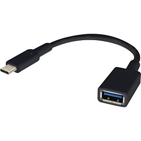OTG kabel v črni barvi USB-C vtič/USB-A vtičnica 15cm