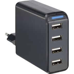 USB napajalnik 230V 4x USB vtičnica 5VDC 24W 4,8A Voltcraft