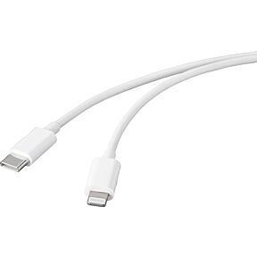 USB 2.0 kabel USB-C vtič/Apple Lightning vtič 1m bel Basetech