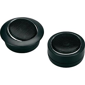 Par visokotonskih okroglih zvočnikov v črni barvi