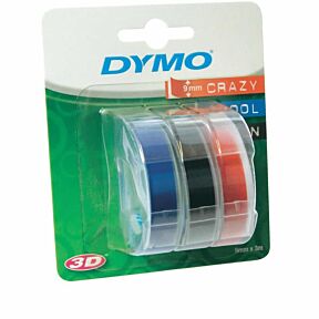 Nadomestni trakovi v modri, črni in rdeči barvi Dymo 9 mm v embalaži