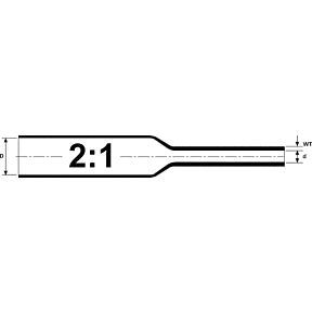 Toplotno skrčljiva cevka 1,2/0,6mm 2:1 črna 1m HellermannTyton