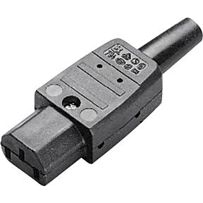 IEC konektor 794 ravni ženski konektor C13, kabelski, v črni barvi