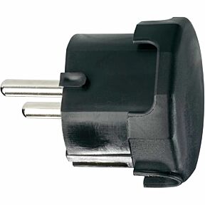 Kabelski vtič 220V šuko, kotni v črni barvi