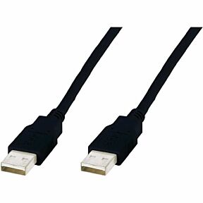 USB kabel v črni barvi 2,0 , na vsaki strani USB-A