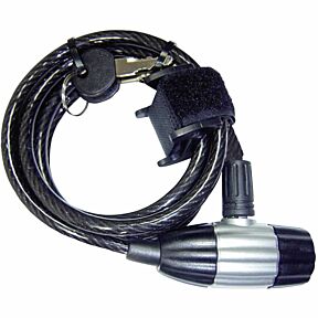 Kabelska ključavnica za kolo Ø8mm x 1800mm, zaklepa se s ključem, pletenica je gumirana