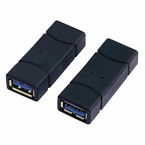 USB 3.0 vezni člen vtičnica/vtičnica črn , 2 kosa na sliki s prikazom konektorjev